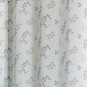 Voilage tamisant en étamine fleurie - Taupe