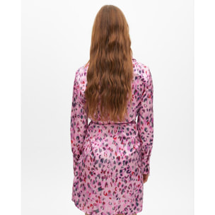 Vestito corto annodato con stampa animalier