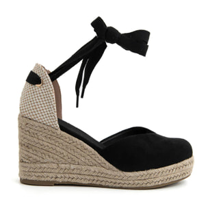 Espadrillas suede-touch con zeppa - NERO