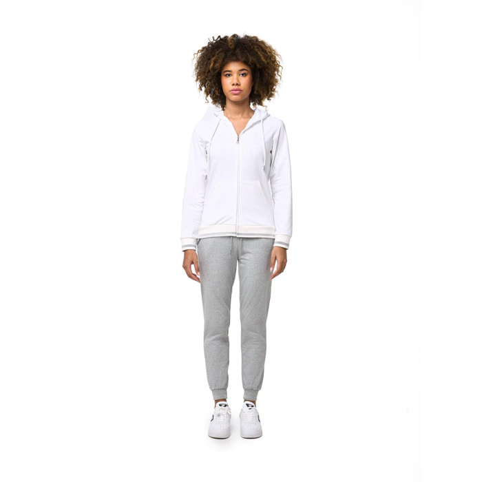 Tuta da donna con felpa con cappuccio e zip e joggers non felpata Leone Bright