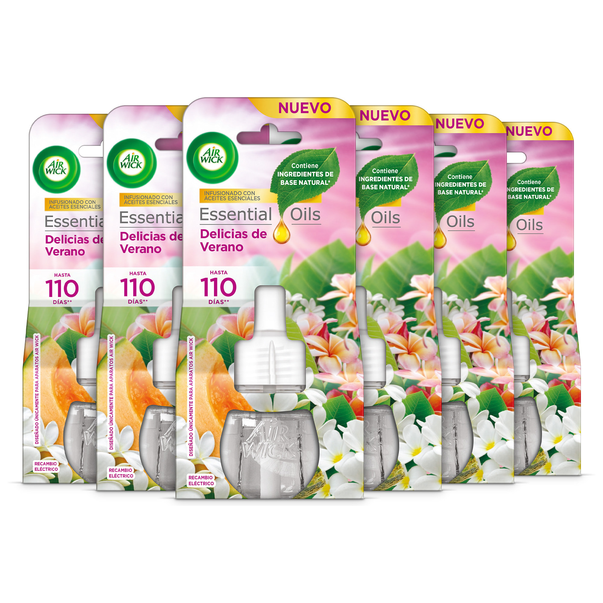 Air Wick Eléctrico - Ambientador para casa con aroma a Delicias de Verano - 6 Recambios