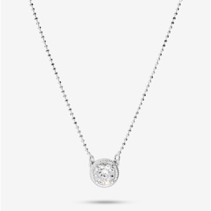 Collana in Argento 925 con Pendente Tondo in Cubic Zirconia
