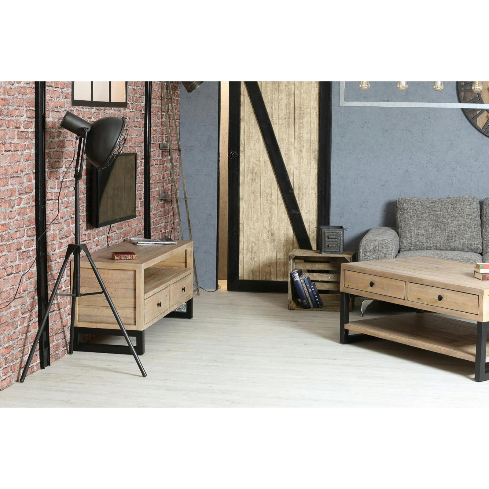 Meuble TV 120 cm bois recyclé AUCKLAND