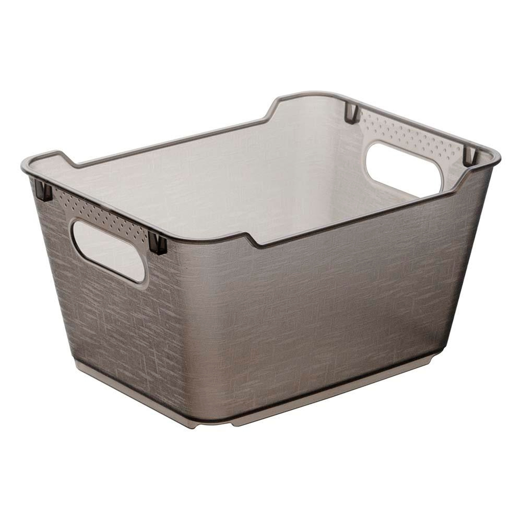 Caja de almacenaje de polipropileno color gris cristal