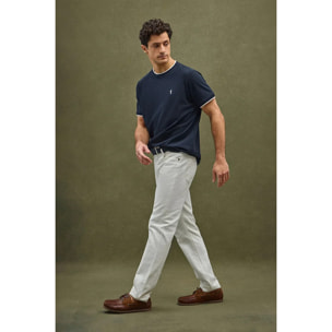 Maglietta blu marino in tessuto piquet con logo Rigby Go