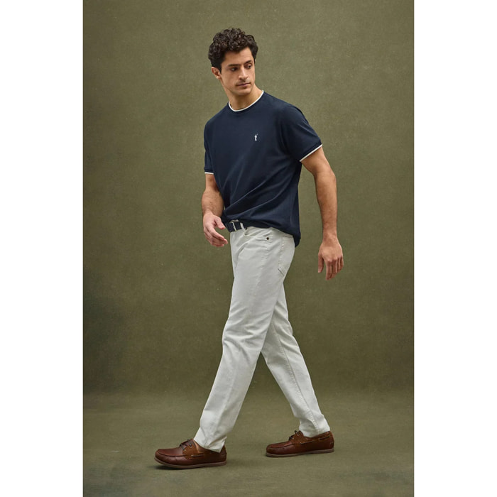 Maglietta blu marino in tessuto piquet con logo Rigby Go