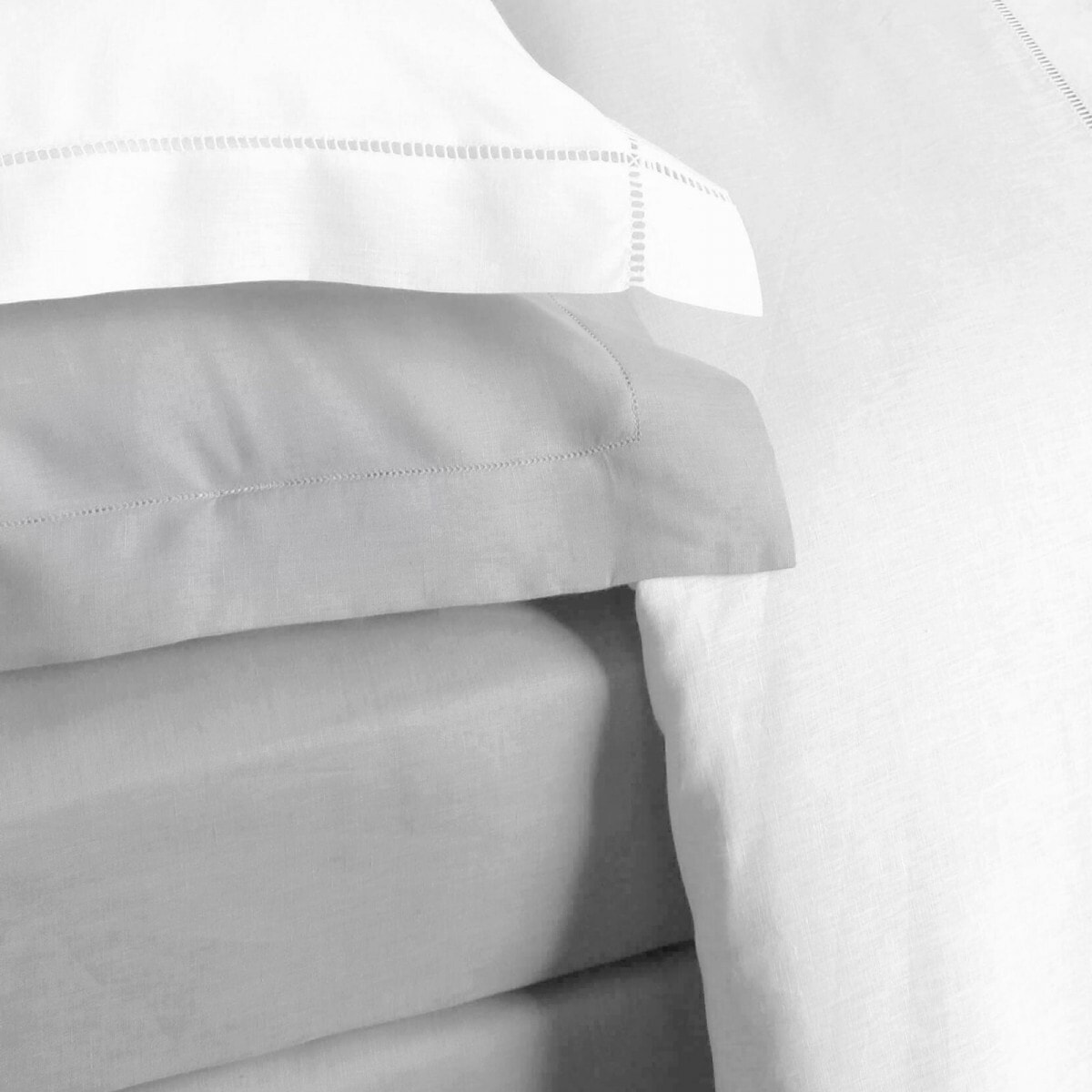 Drap housse uni en pur lin, Made in France, MAINE , Naturel