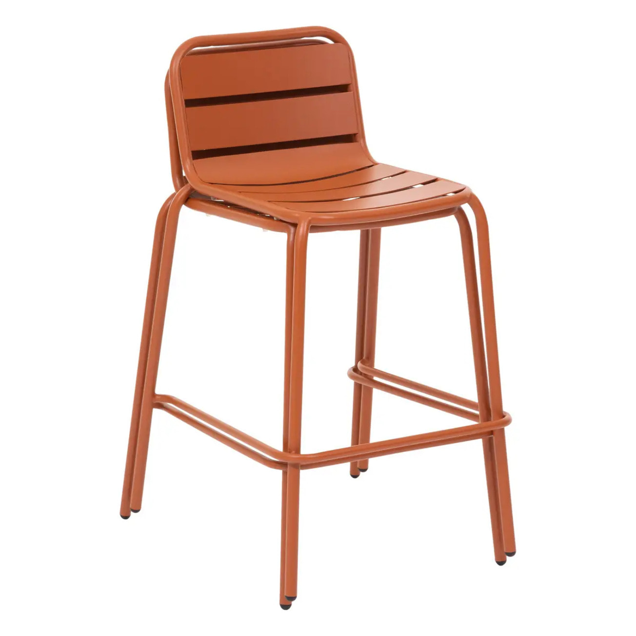 Chaise de bar empilable "Phuket" ambre en acier traité époxy