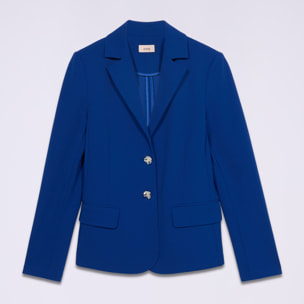 Oltre - Giacca blazer in tessuto scuba crêpe - Bluette