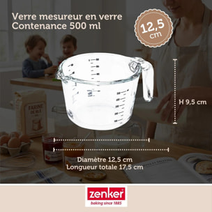 Verre mesureur en verre 500 ml Zenker