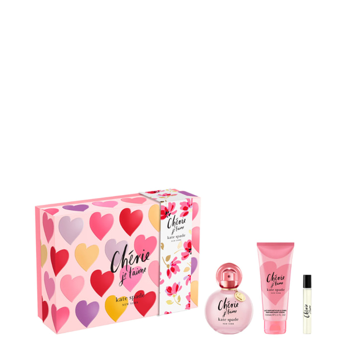 Coffret Chérie Je t'aime - Coffret Eau de Parfum 100ml + 2 Produits