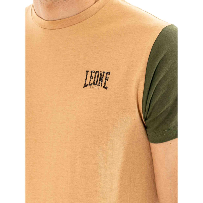 T-shirt uomo a manica corta in contrasto,logo piccolo Leone 1947 Color Block