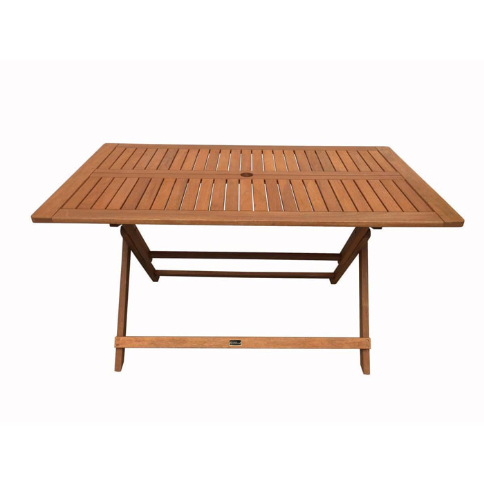 Table pliante bois exotique ''Hong Kong'' - Maple - 135 x 80 cm - Marron clair