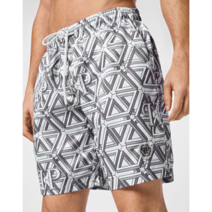 PHILIPP PLEIN Swim Trunks HEXAGON MONOGRAM