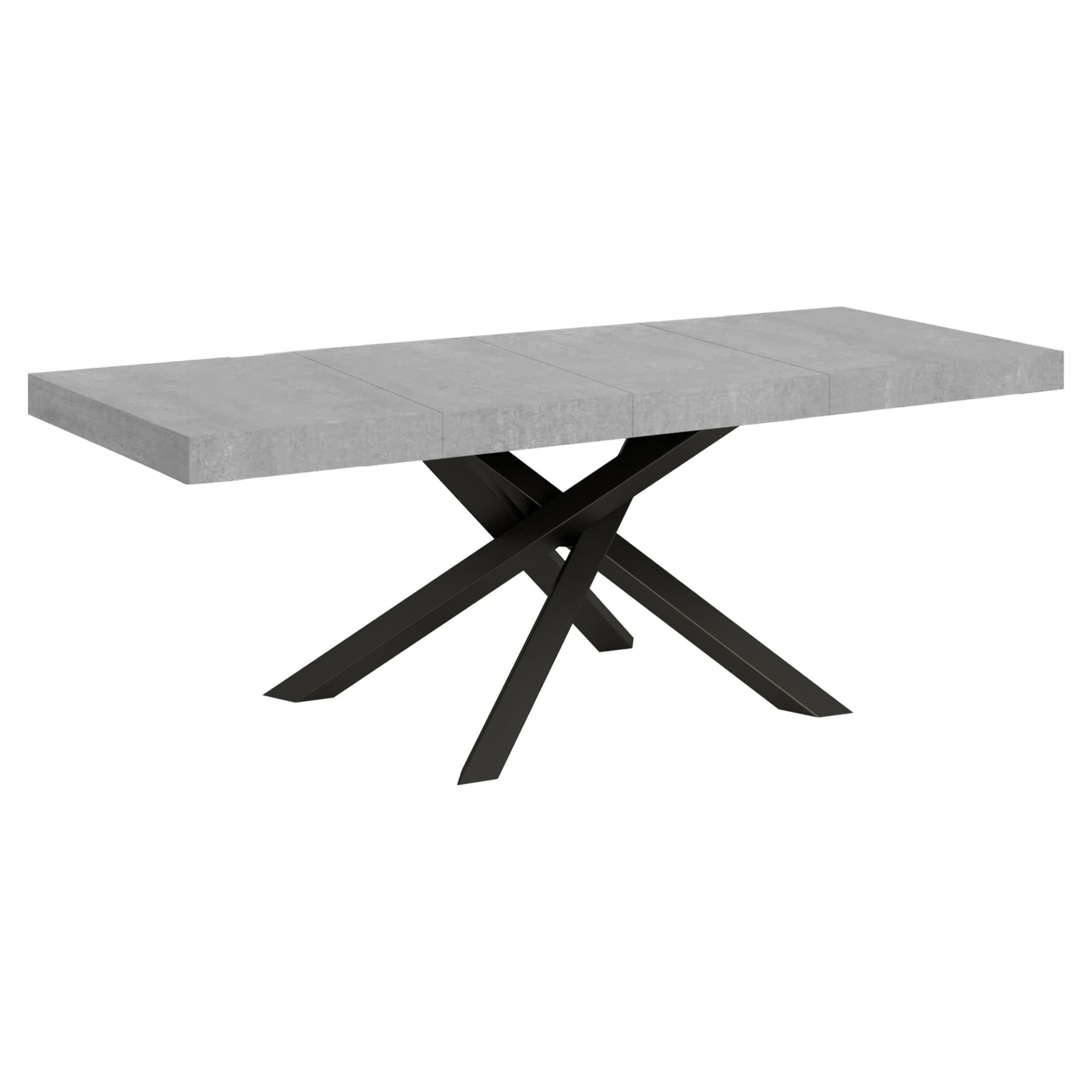 Mesa extensible 90x180/284 cm Volantis Premium Cemento estructura Antracita