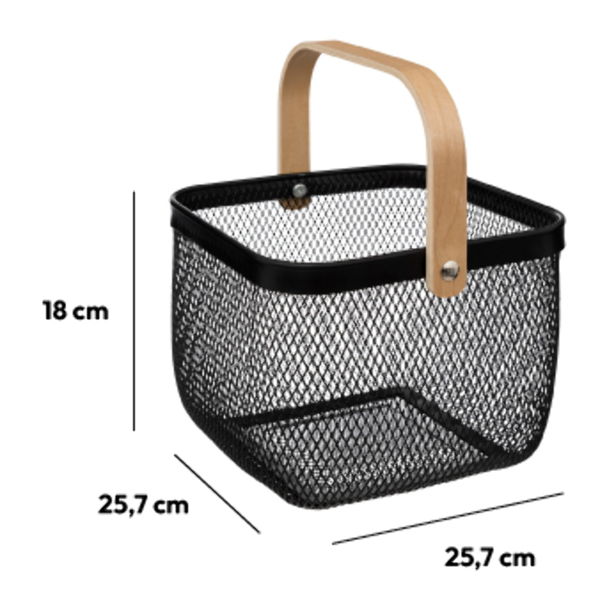 Corbeille carré avec anse 25cm Mayaj