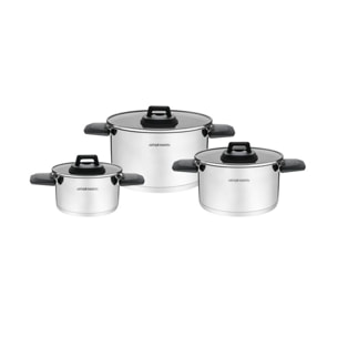 Set de 3 marmites avec poignées rabattables