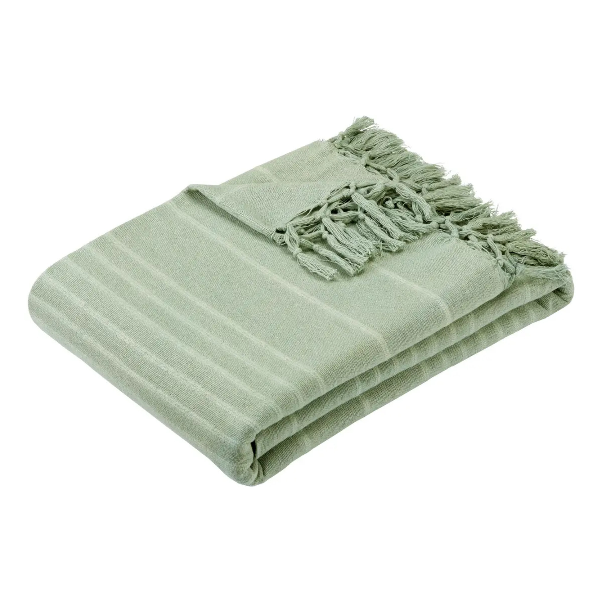 Jeté de lit Anjali 230x250 vert céladon en coton