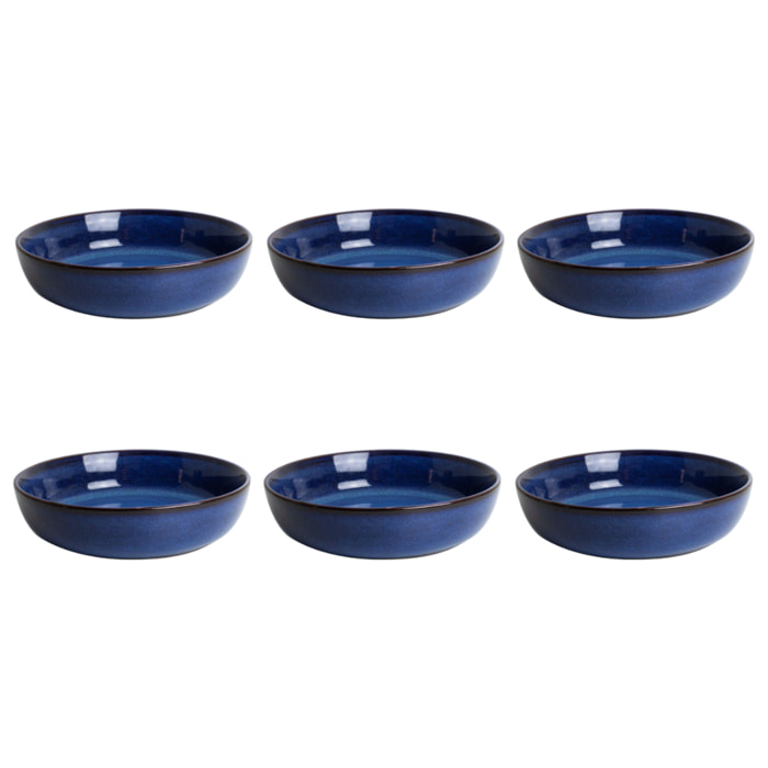 Lot de 6 assiettes creuses, BLUE MOON