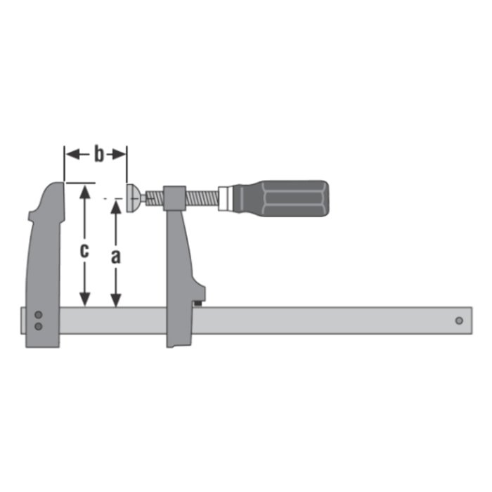 Presse à vis avec frein et manche bois serrage 40cm URKO tige 35x8mm saillie 120mm - 1514040