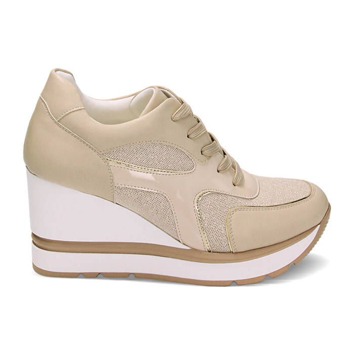 Zapatillas de plataforma beige