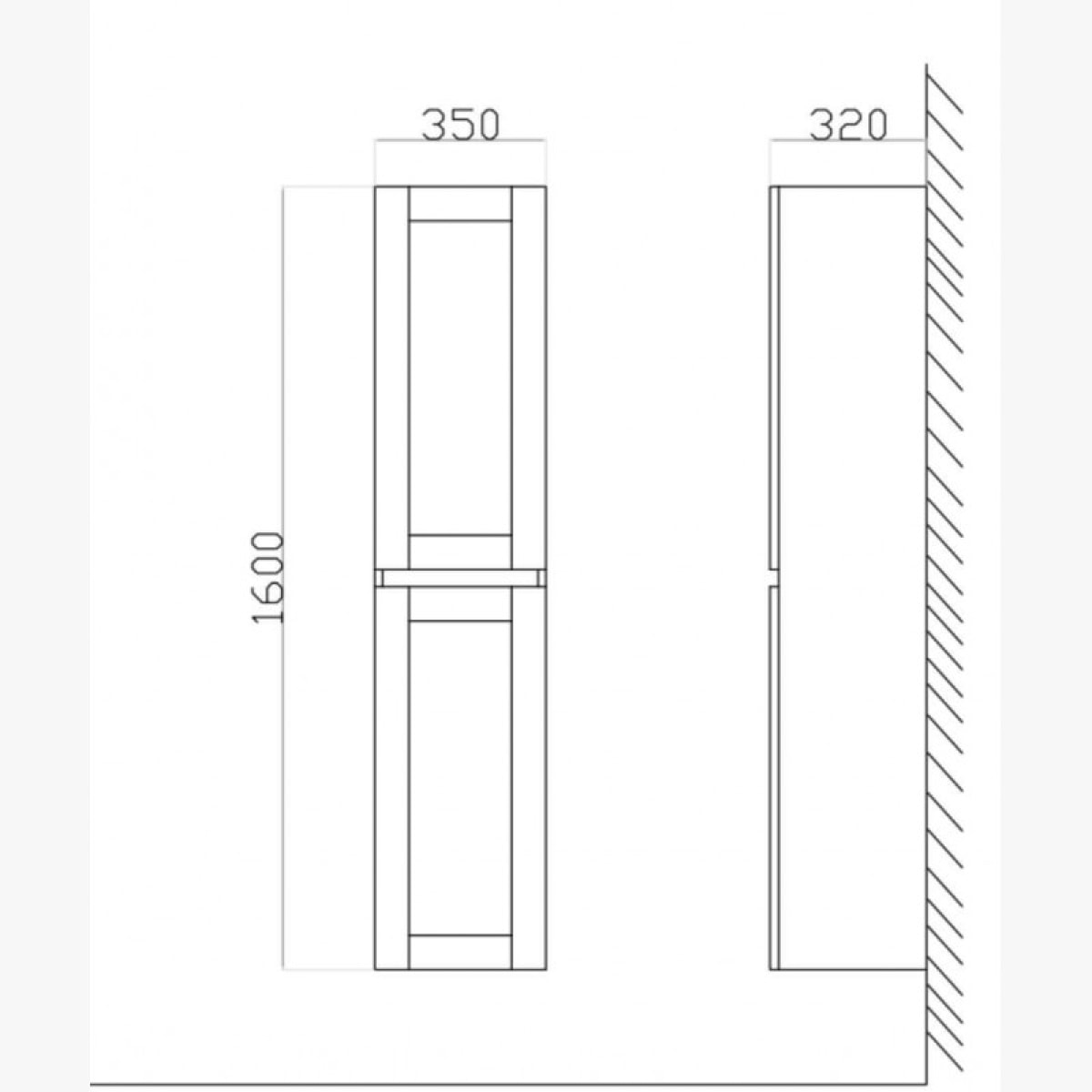 Colonne rangement 160 cm orme gris Aqualuna