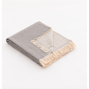 Plaid en gaze de coton gris 130x170 cm
