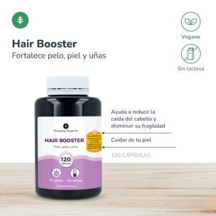 PLANETA HUERTO | Pack 2x Hair Booster Pelo, Piel y Uñas 120 Cápsulas - Vitaminas y Minerales para Fortalecer Cabello, Piel y Uñas | Reducción de la Caída