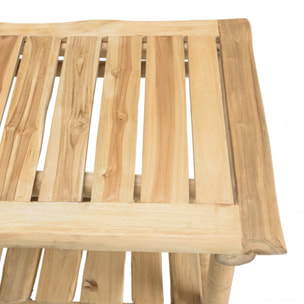 WILL - Console double plateau en branches de teck naturel