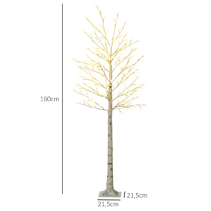 Arbre lumineux LED bouleau H. 180 cm 180 LED blanc chaud