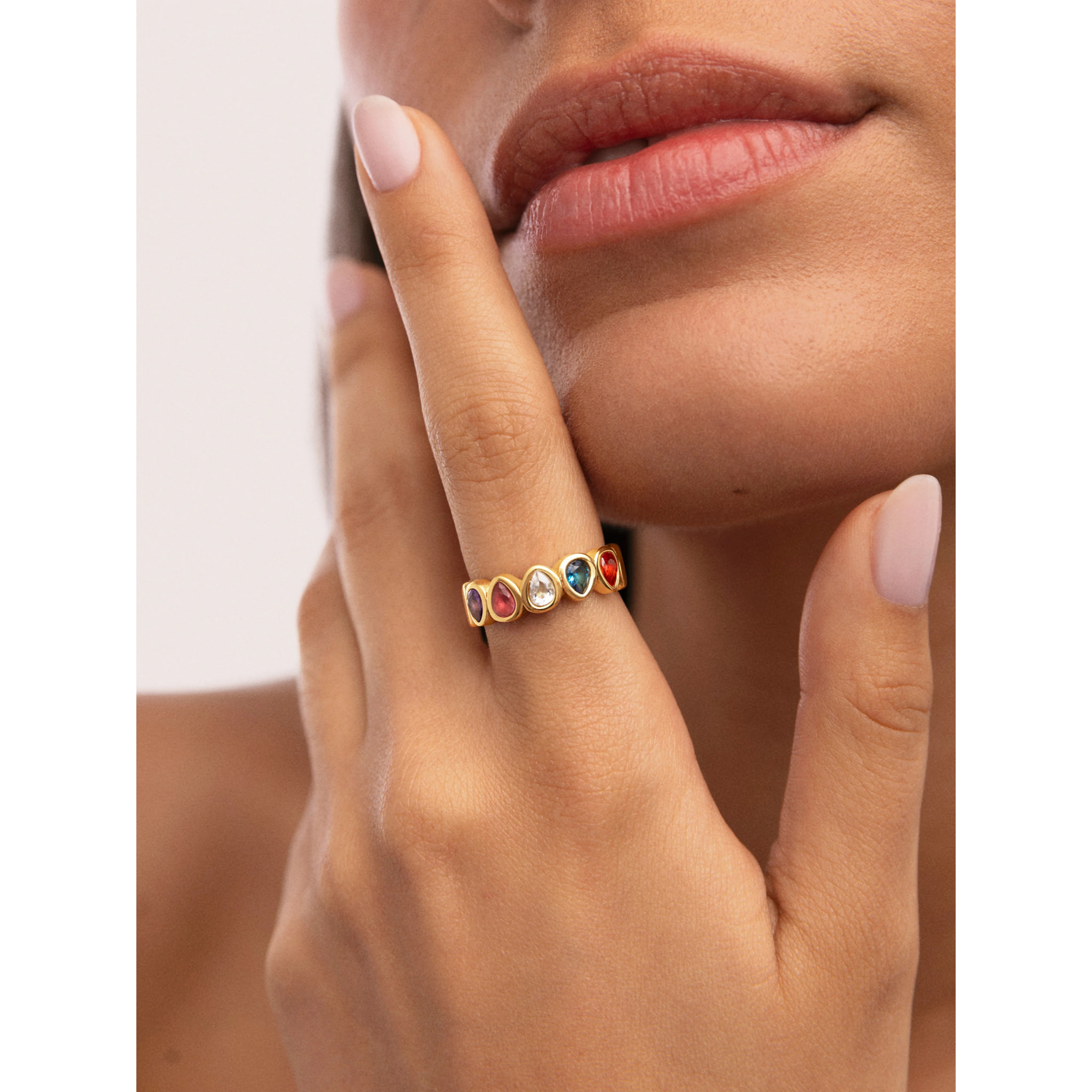 Anillo Sirena Colors Acero Baño Oro