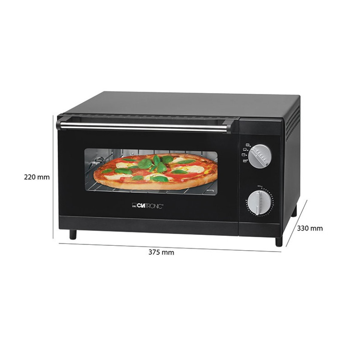 Mini four à pizza 12L Clatronic MPO 3520 Noir