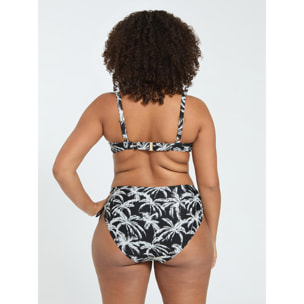 Fiorella Rubino - Bikini con estampado tropical y lazos - Negro
