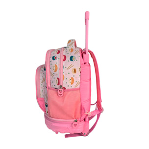 Carrello Fisso Compatto Doppio Corpo Grande Capacità Blin Blin Sushi. Schienale e spallacci regolabili e imbottiti. Con accessorio pom pom.