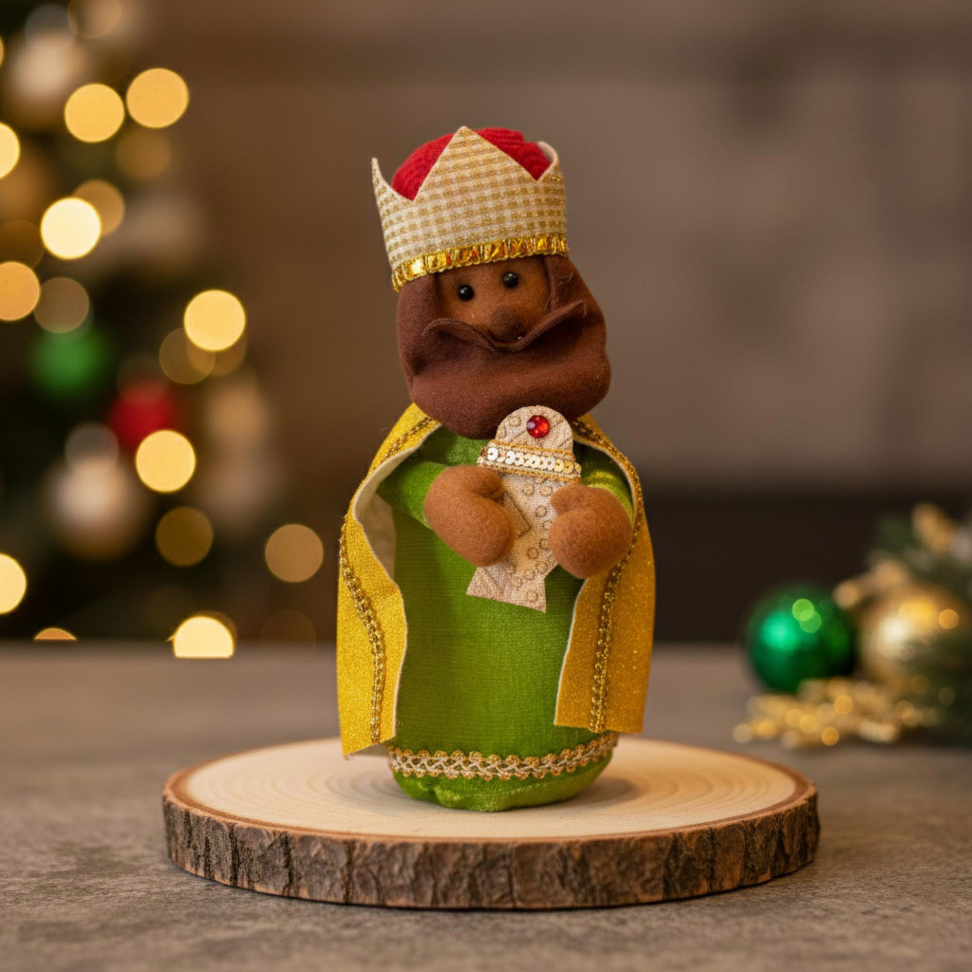 Set de los 3 reyes magos decorativos navideños de h.35cm - con base estable, figuras en poliéster