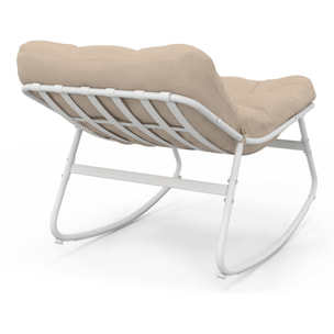 Fauteuils de jardin à bascule Ariane coussin beige - lot de 2