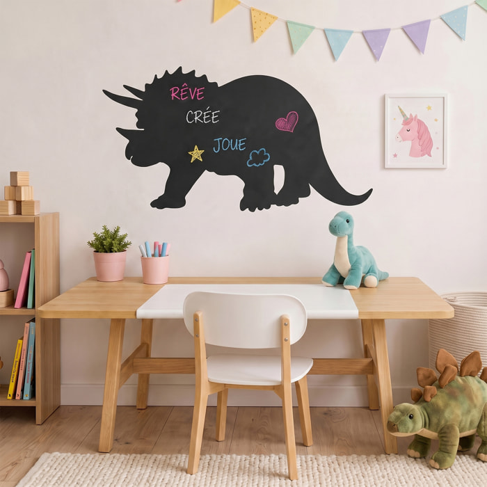 Sticker ardoise tableau noir - stickers muraux adhésif effaçable - SILHOUETTE KENTROSAURE