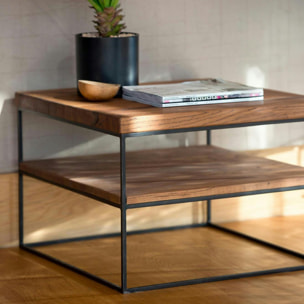 Table d'appoint en chêne massif 2 plateaux OKA