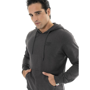 Sudadera de invierno para hombre con capucha y pequeño logo 'Basic'