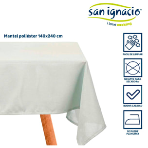 Mantel poliester 140x240cm verde palo colección kinvara