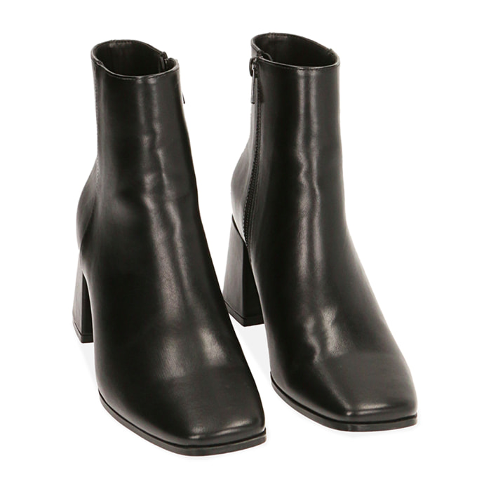 Ankle boots neri, tacco 7 cm