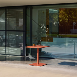 Table de jardin bistrot carré acier 2 places 70 cm intérieur/extérieur  OREA