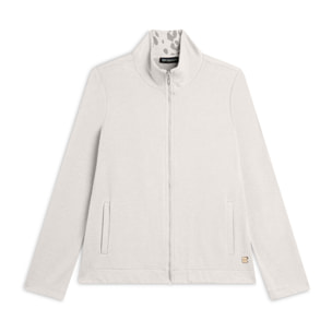 Felpa donna con zip e collo alto con dettagli animalier