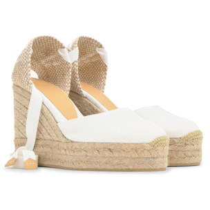 Alpargata cuña Chiara blanco mujer 11cm