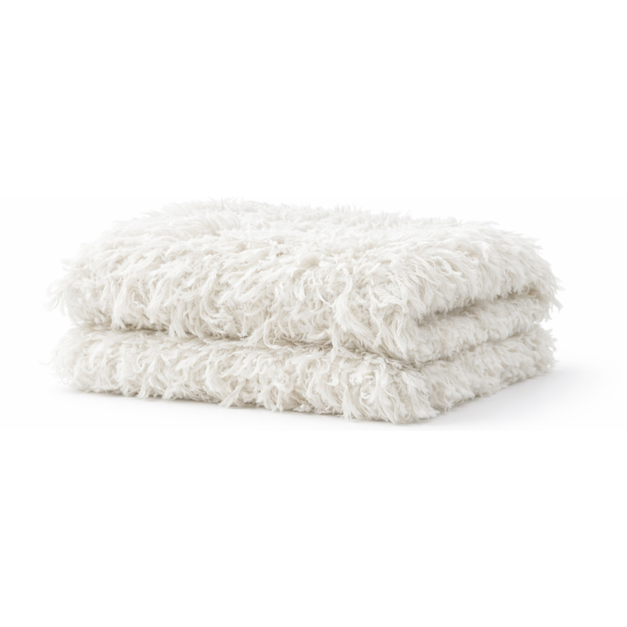 Plaid à poils longs - Blanc