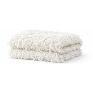Plaid à poils longs - Blanc