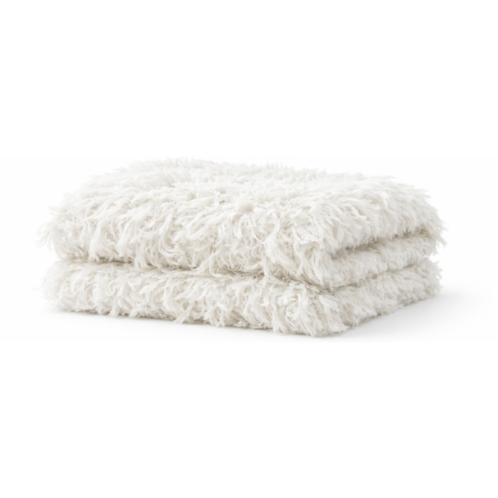 Plaid à poils longs - Blanc