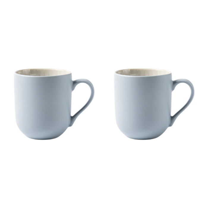 Lot de 2 mugs bleu - "Iris"