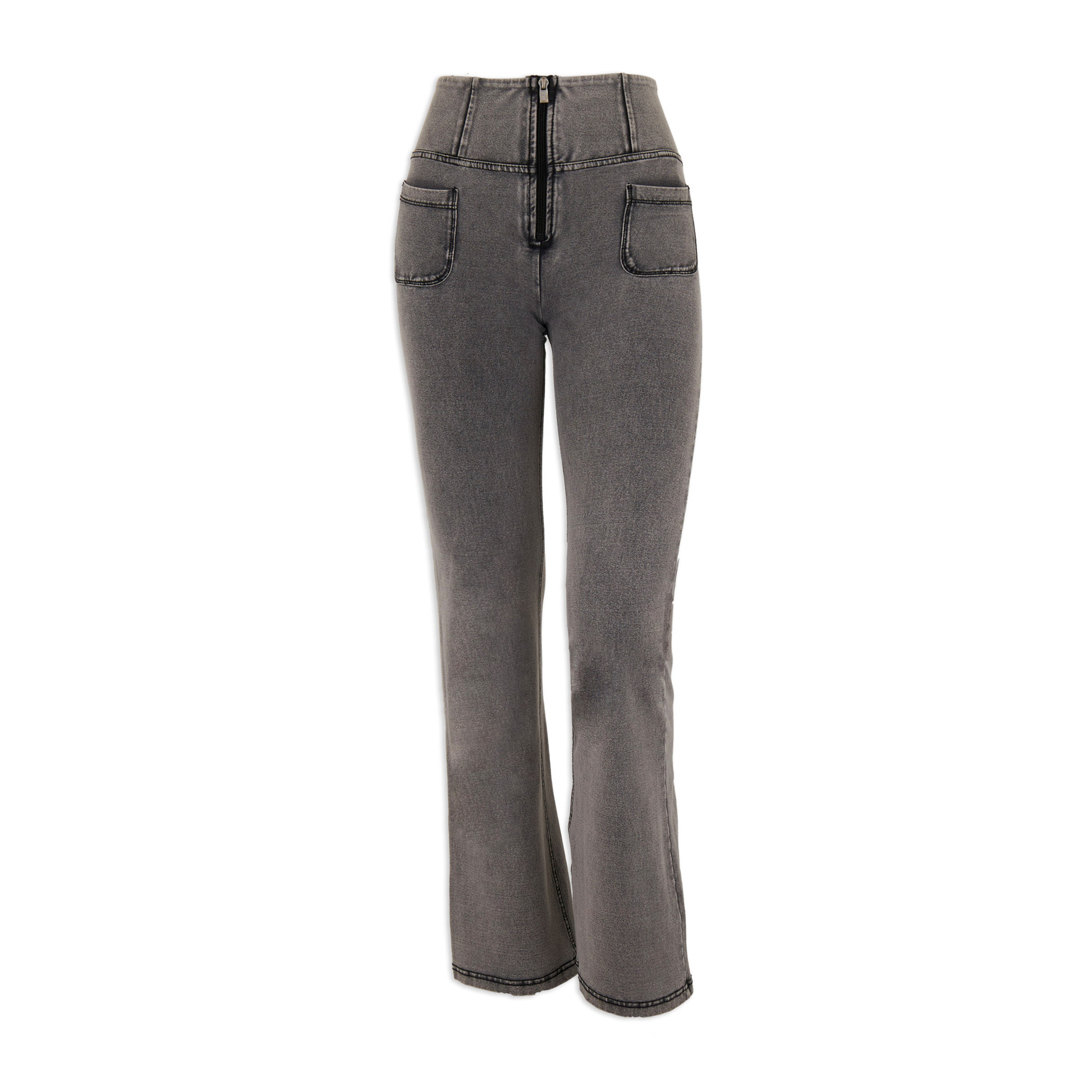 Jeans push up WR.UP® flare sostenibili in denim washed