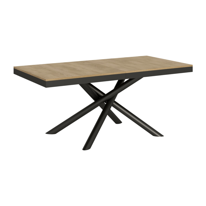 Table extensible 90x180/284 cm Famas Evolution Chêne Nature cadre Anthracite